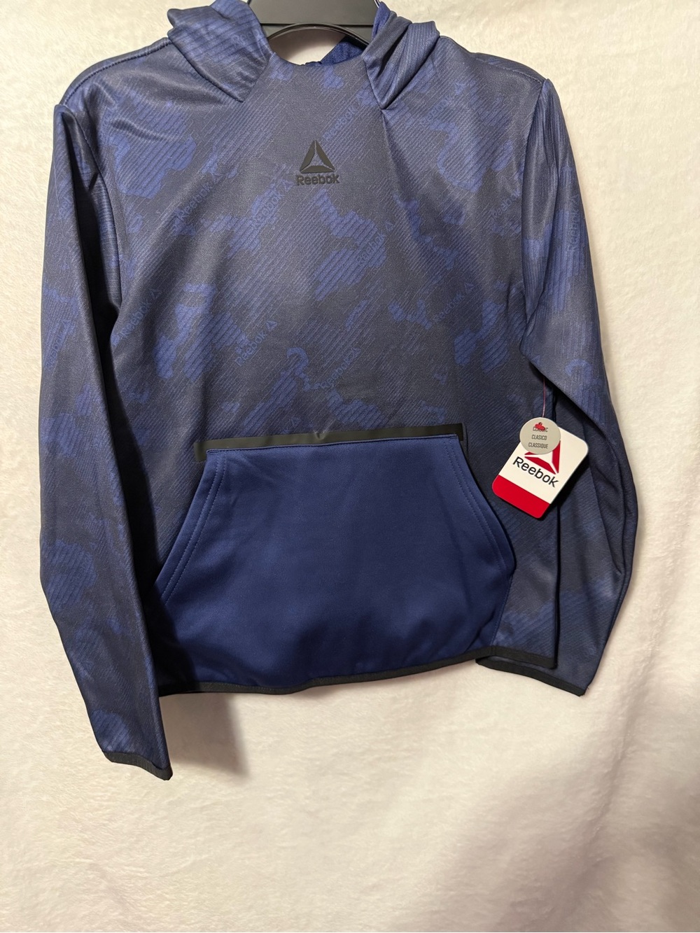 Reebok Blue Camo Pullover Hoodie